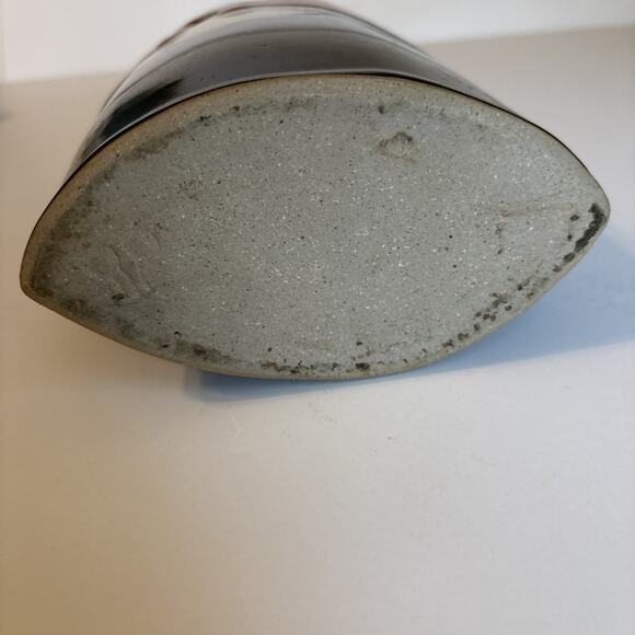 Abstract Studio Pottery Artisan Stoneware Modernist Vessel Vase Stamped - Picture 9 of 10